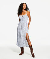 Floral Notch-Neck Midi Dress