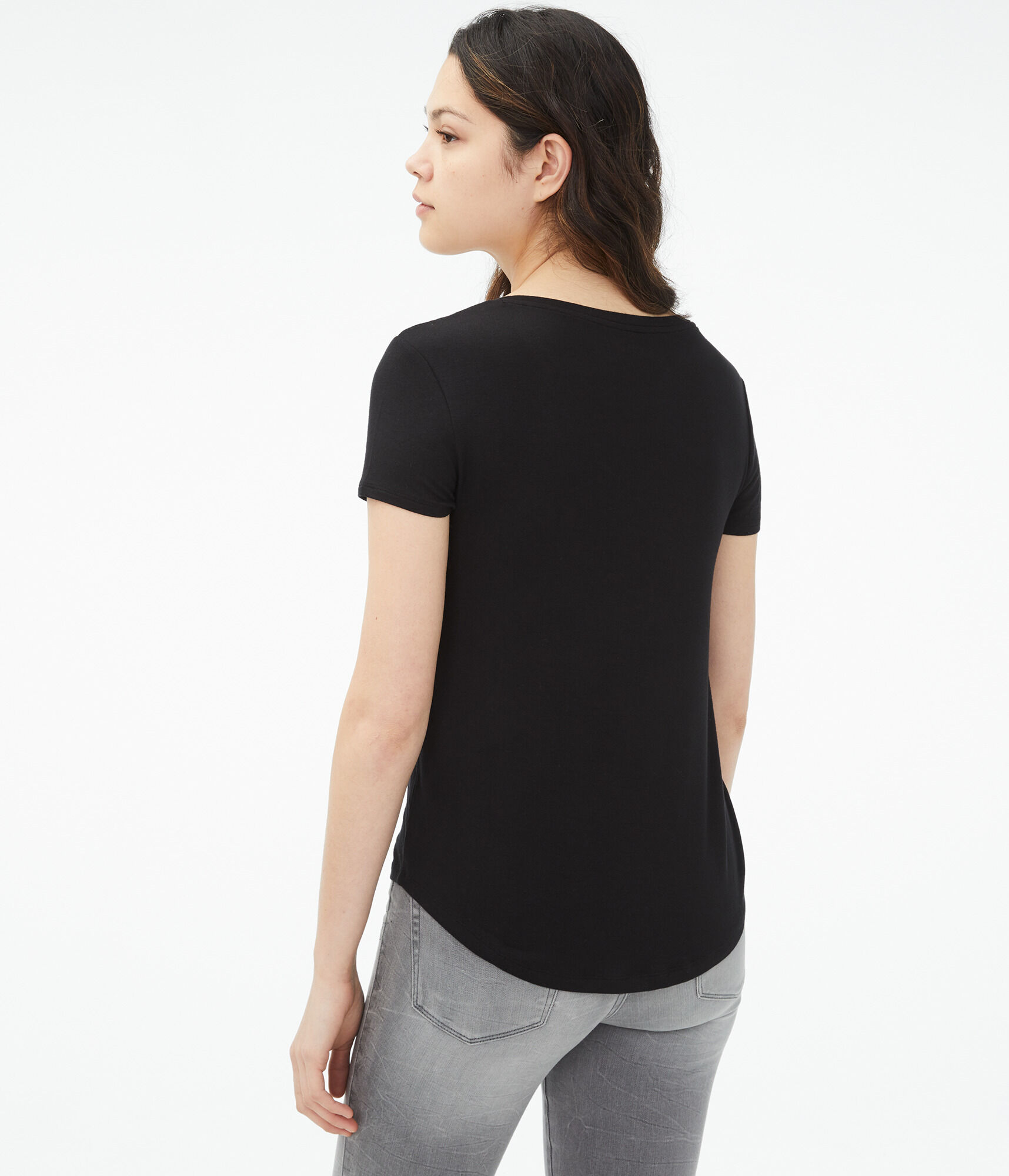 Seriously Soft Floral Embroidered V-Neck Tee