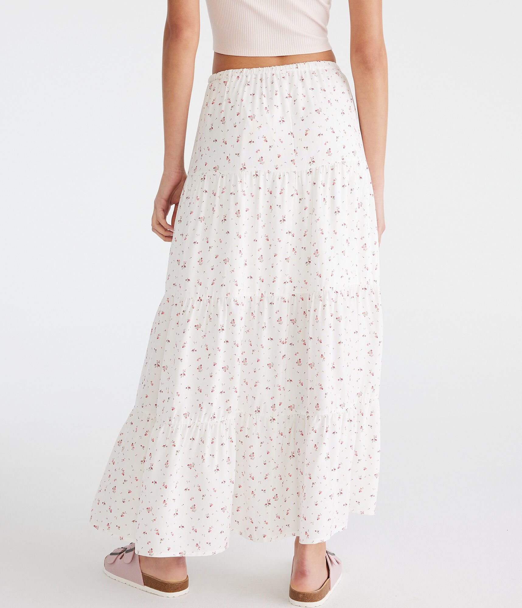 Floral Tiered Maxi Skirt