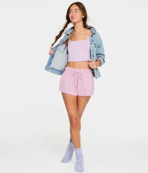 Fuzzy Fleece High-Rise Sleep Shorts