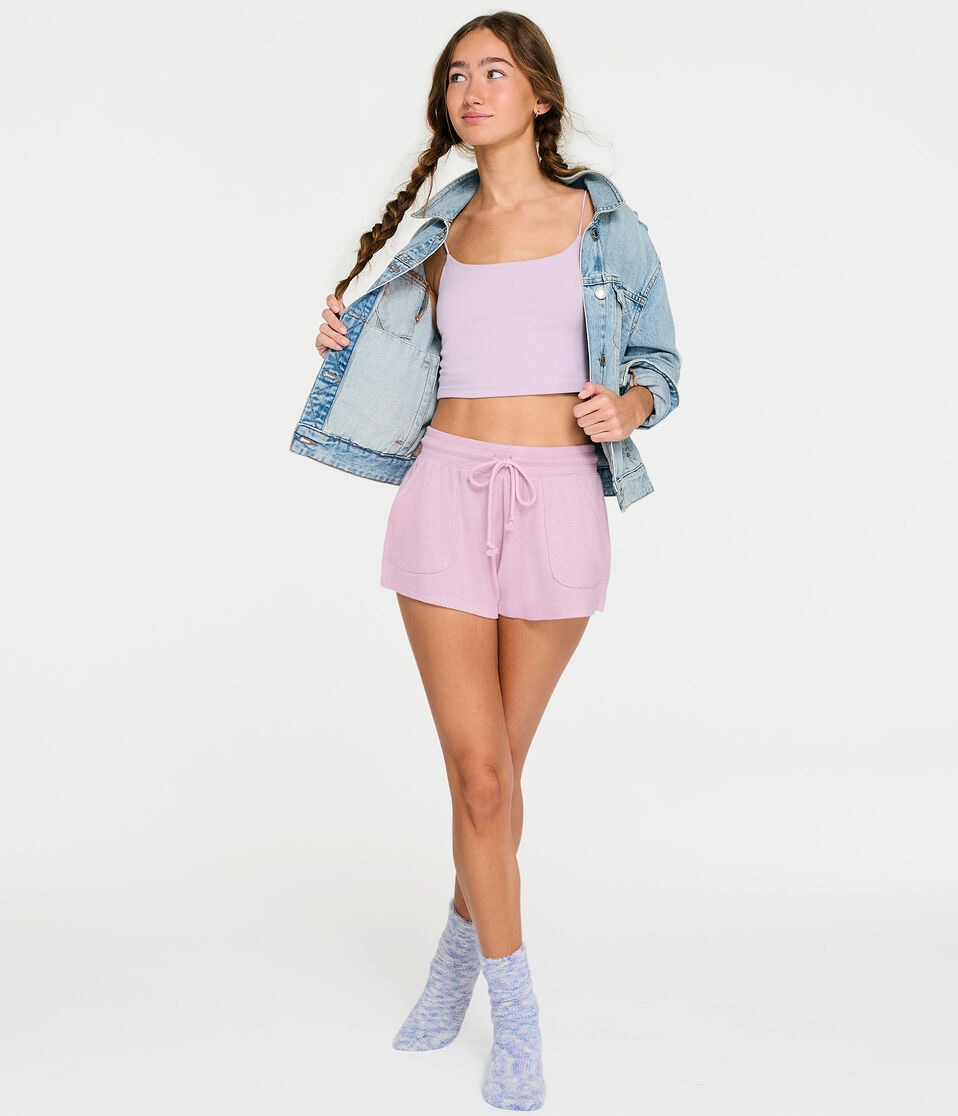 Fuzzy Fleece High-Rise Sleep Shorts