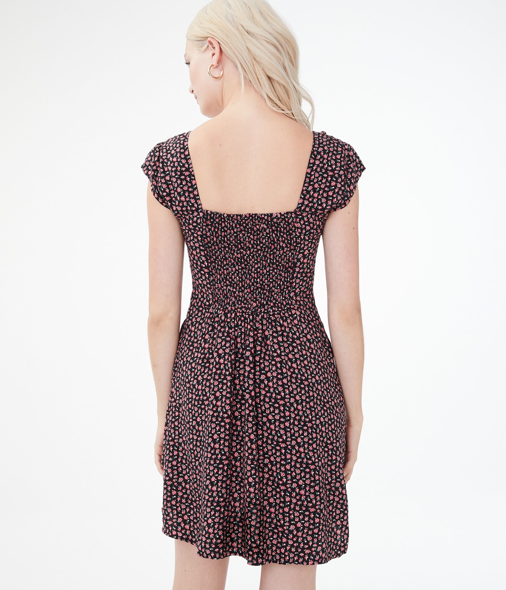 Printed Button-Front Fit &amp; Flare Dress