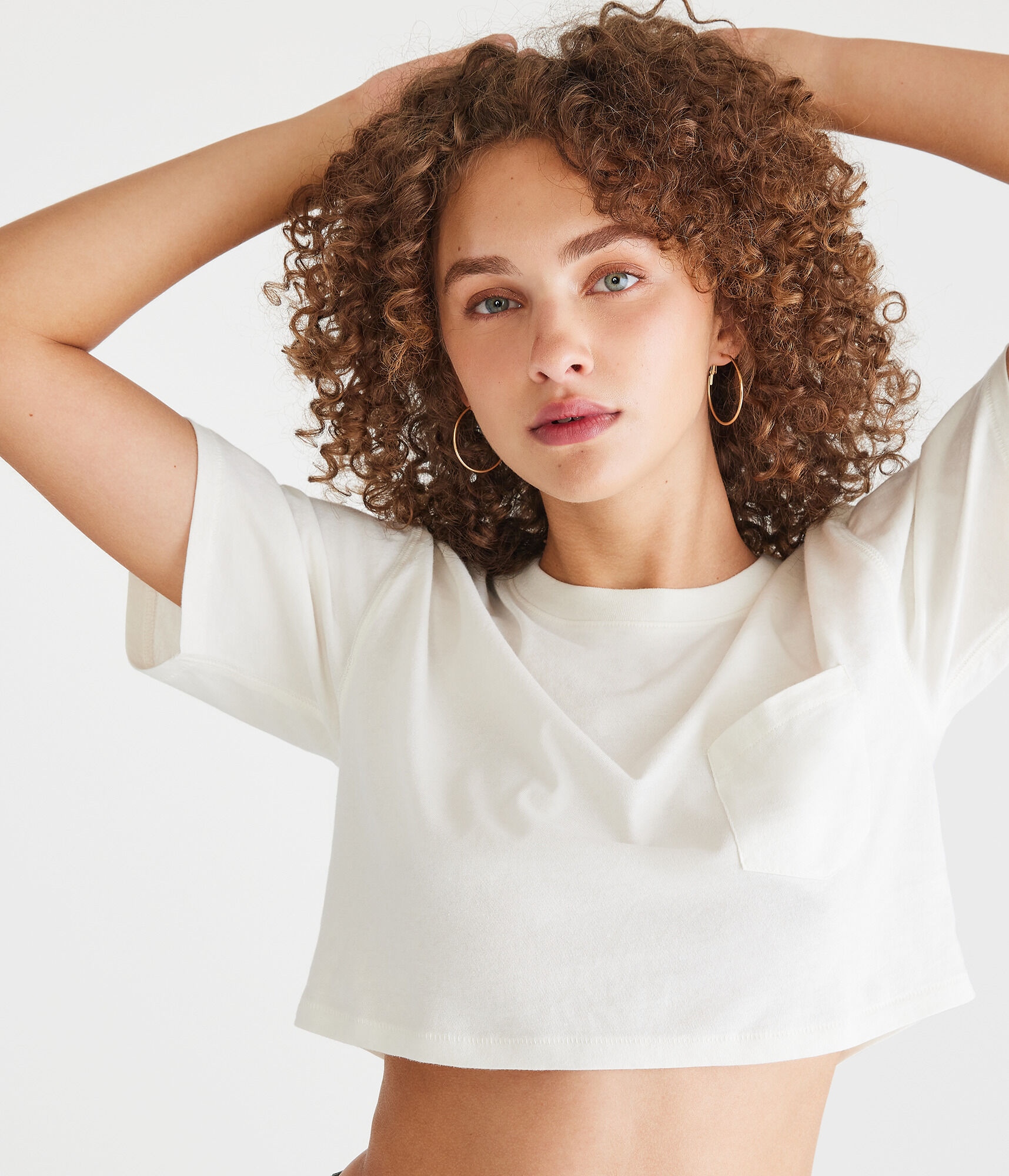Boxy Boyfriend Cropped Crew Pocket Tee