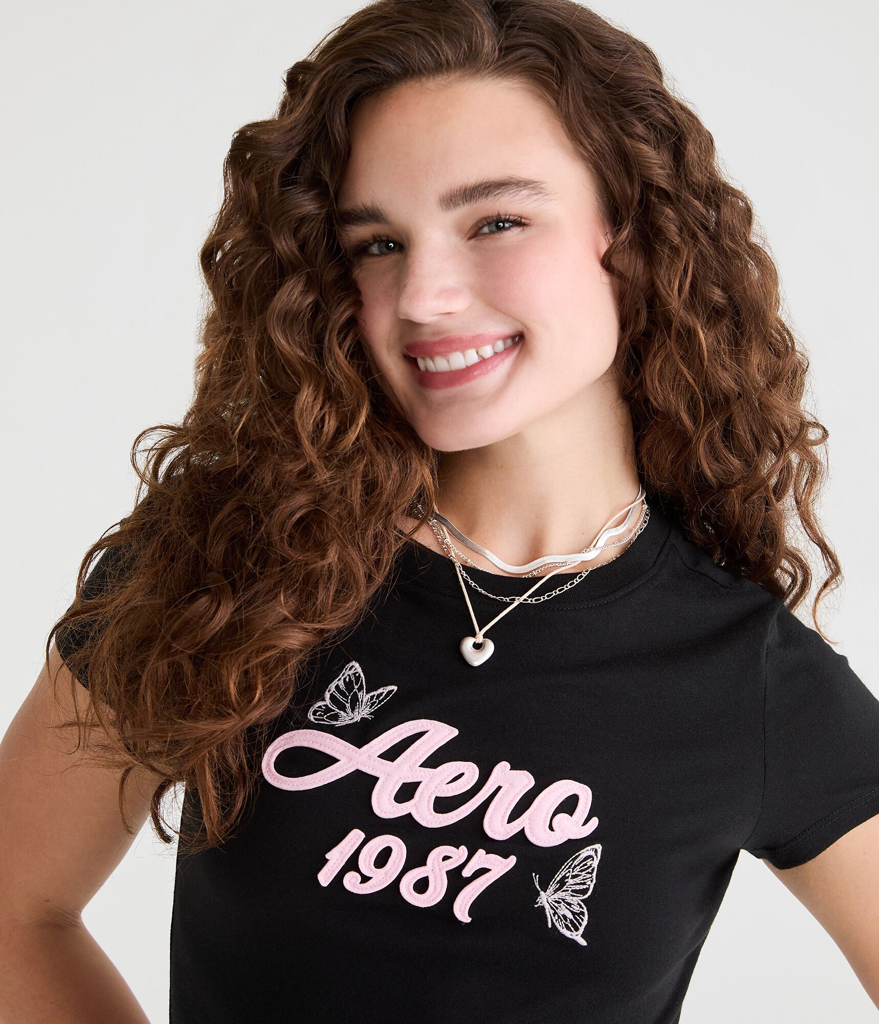 Aero 1987 Butterfly Appliqu&eacute; Graphic Tee