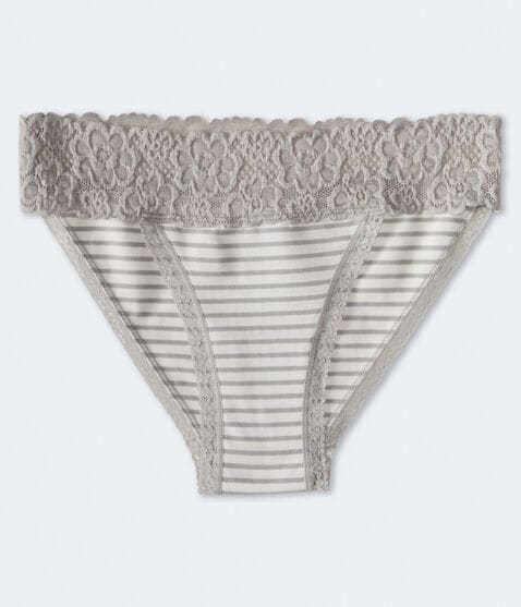 Striped Lace-Trim Bikini Striped Lace-Trim Bikini