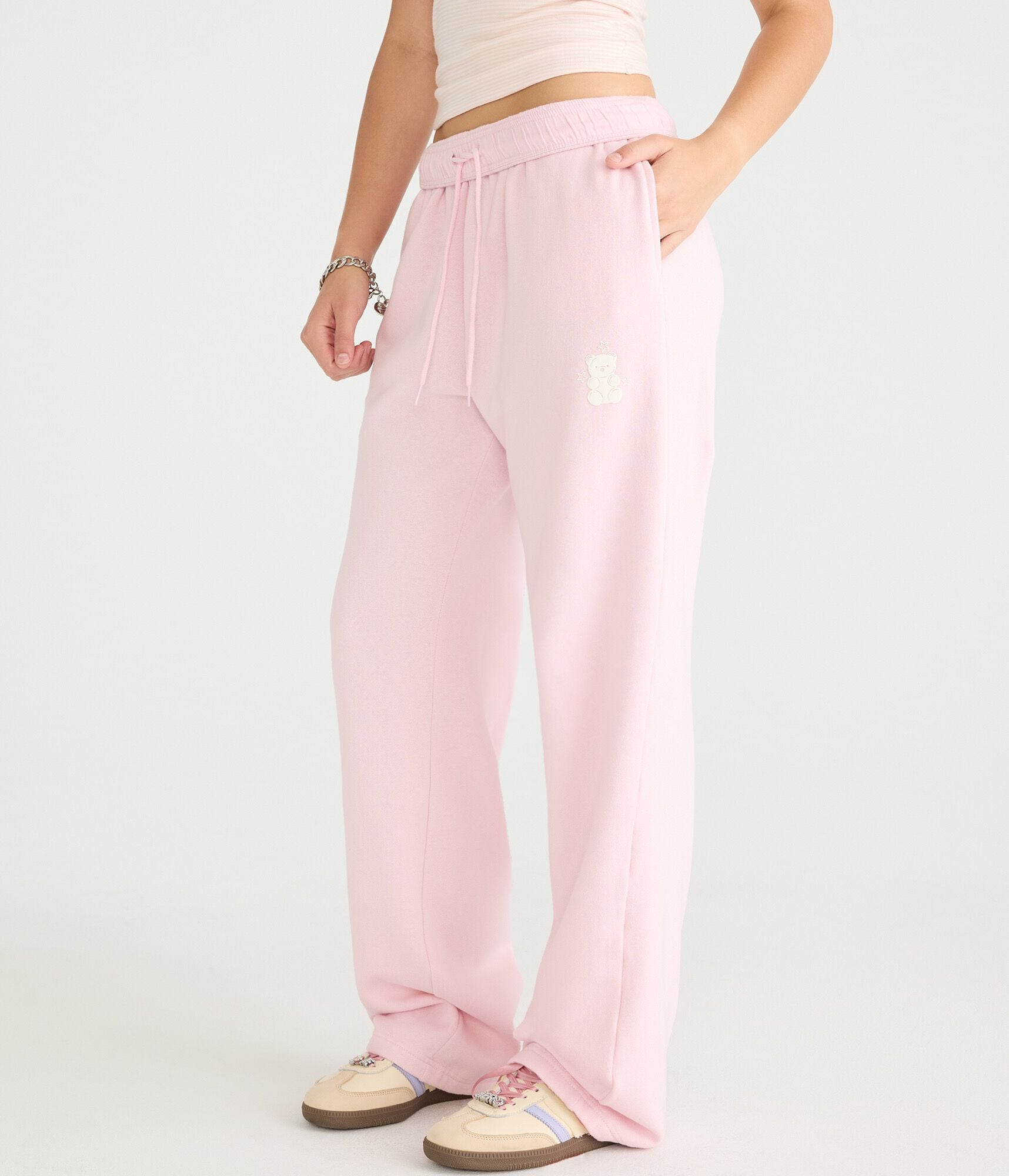 Cloud Soft Star Bear High-Rise Straight Leg Sweatpants