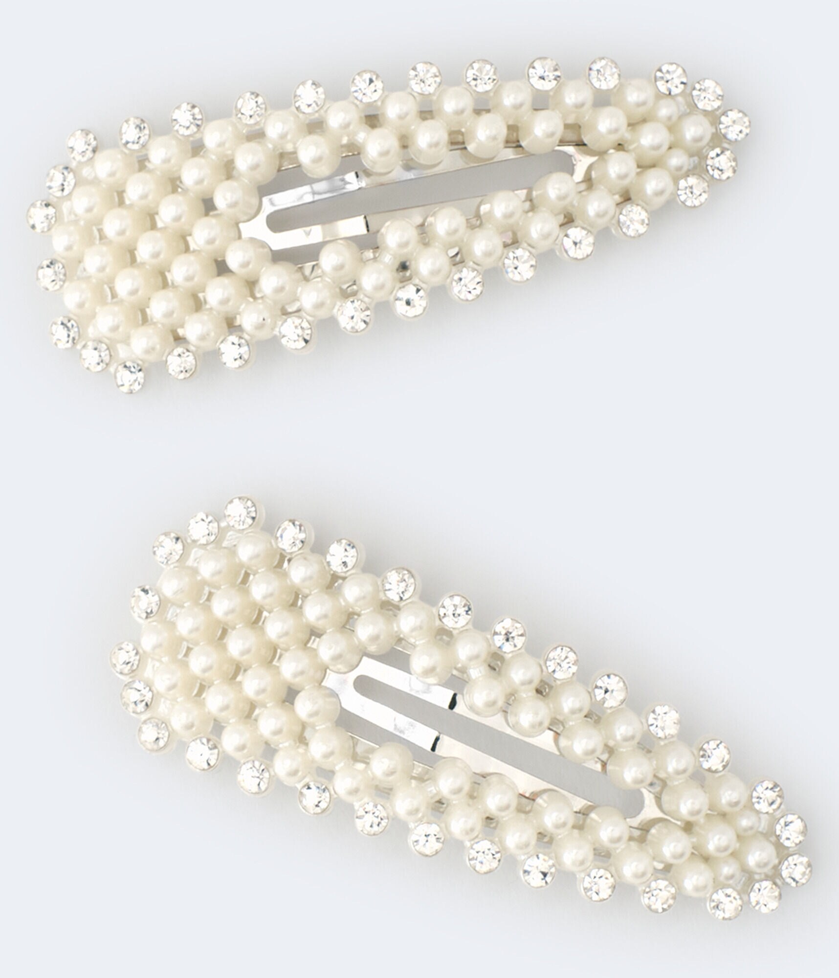 Pearly Rhinestone Triangle Hair Clip 2-Pack