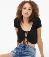 Double Tie-Front Crop Top