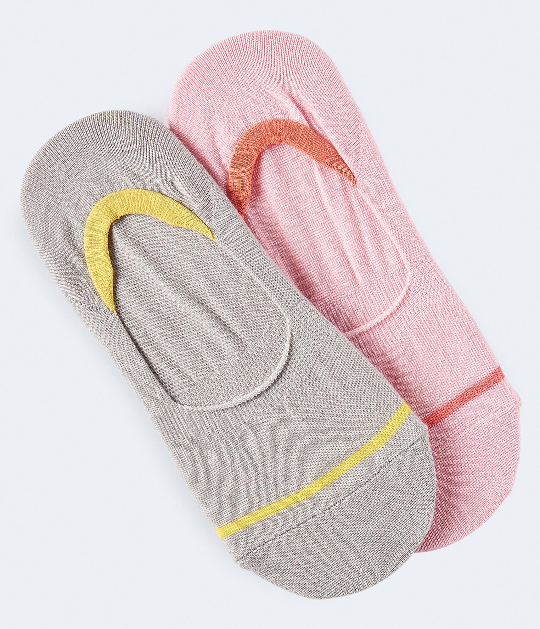 2-Pack Contrast Stripe No-Show Socks