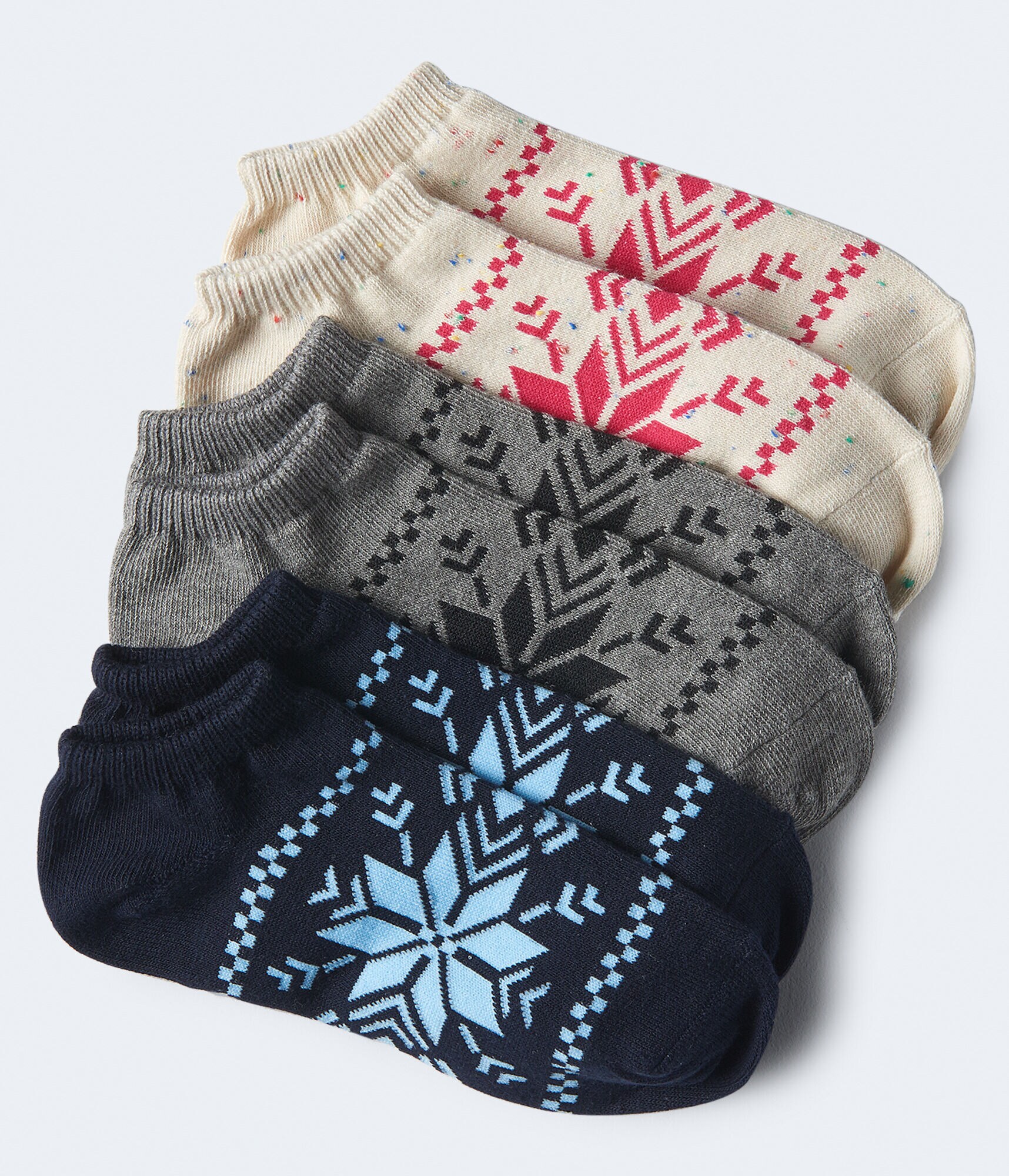3-Pack Fair Isle Nep Ankle Socks