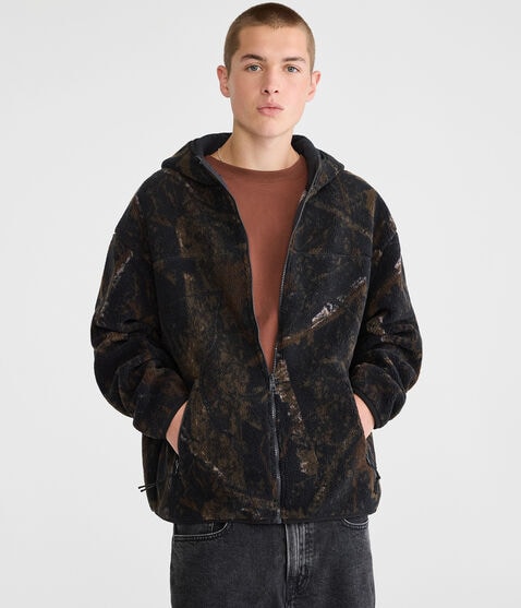 Forest Camo Sherpa Fleece Full-Zip Hoodie Forest Camo Sherpa Fleece Full-Zip Hoodie