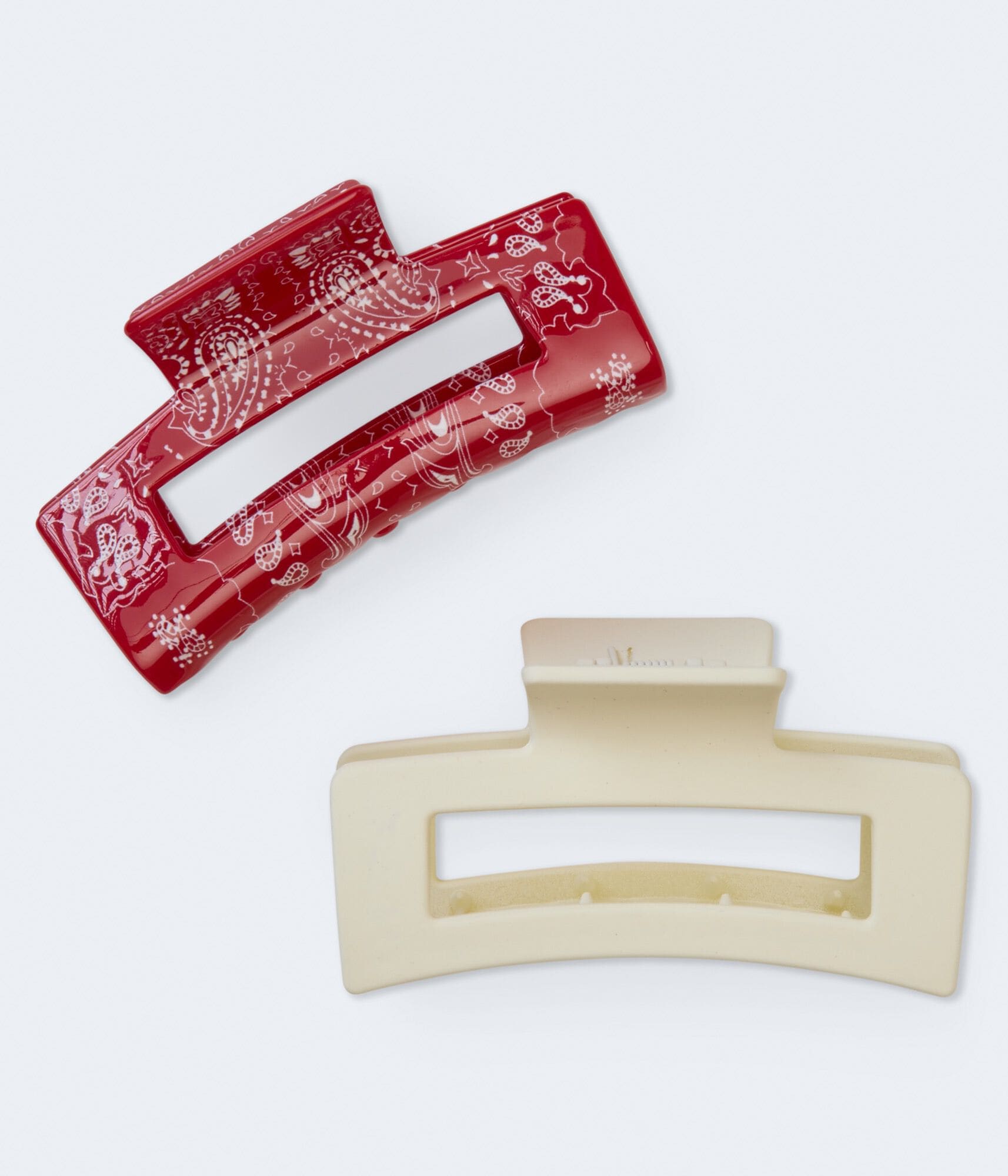Bandana & Matte Open Rectangle Claw Hair Clip