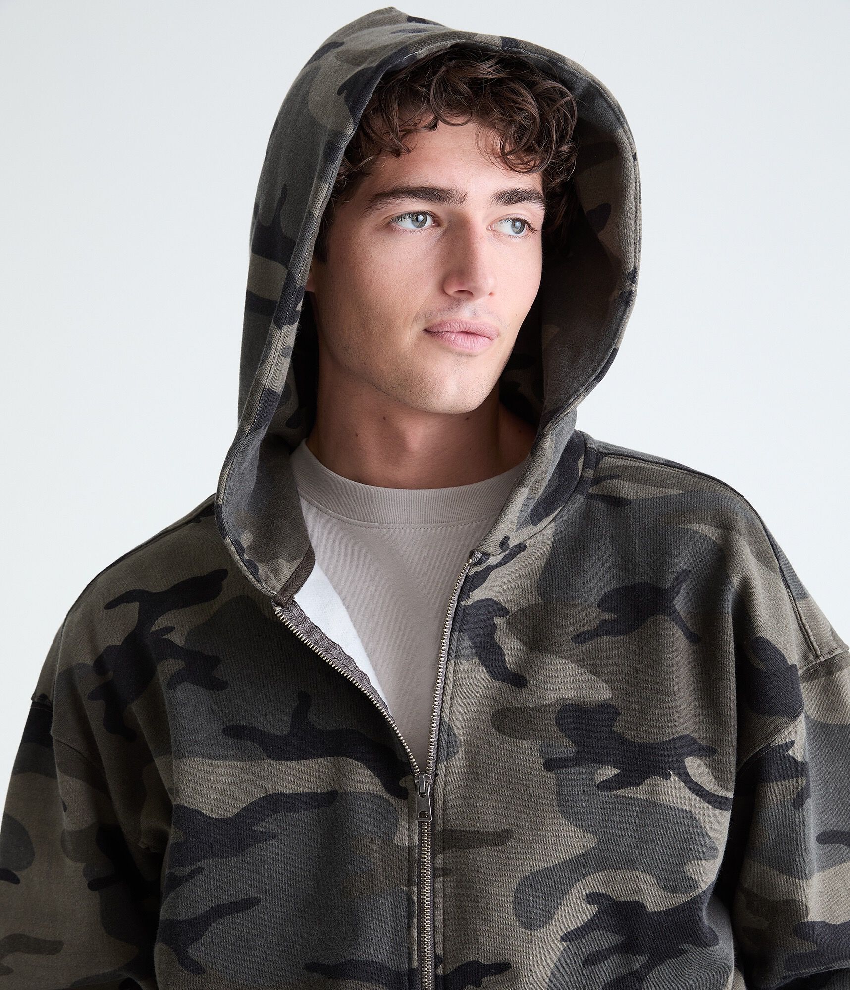 Cloud Soft Camo Boxy Full-Zip Hoodie