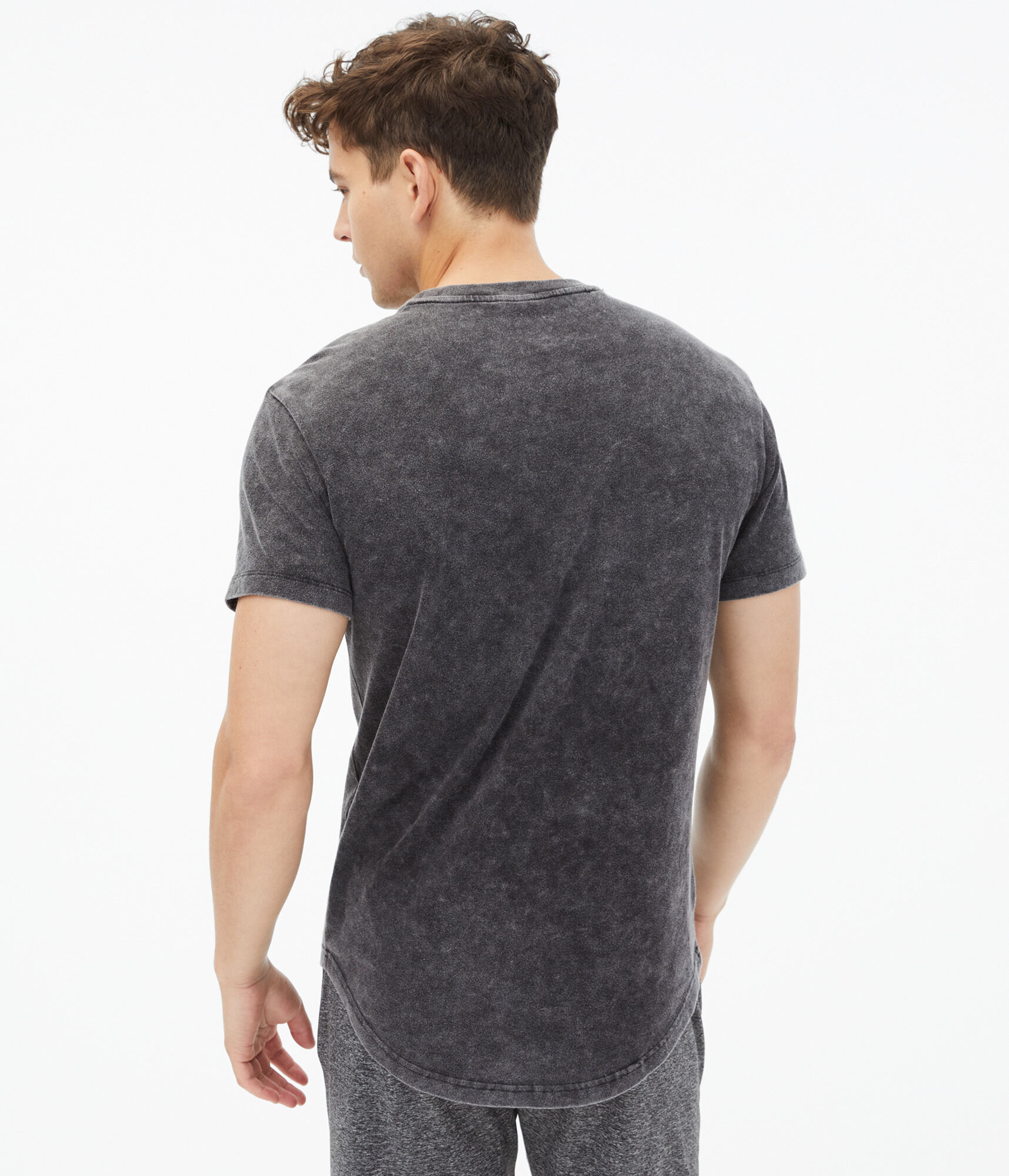 A87 Marble Wash Curved Hem Graphic Tee