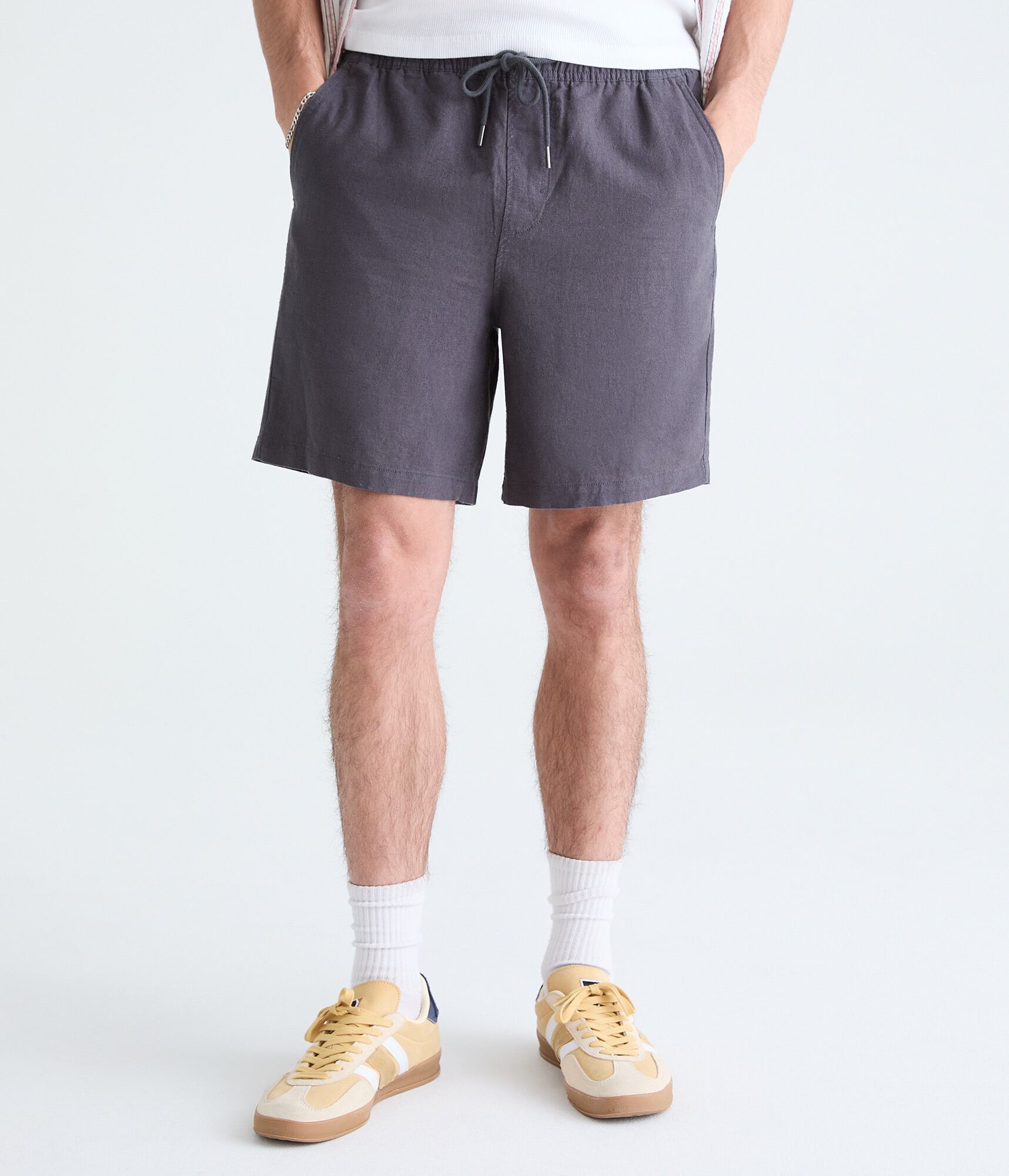Solid Linen Shorts 7&amp;quot;