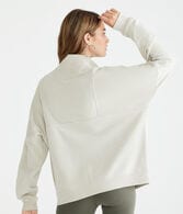 Ribbed Mock-Neck Pullover Sweatshirt