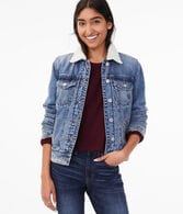 Sherpa-Lined Denim Jacket