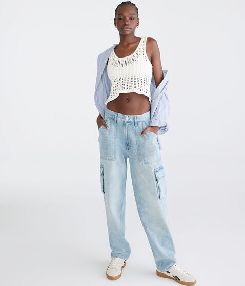 Crocheted Scoop-Neck Cropped Tank Crocheted Scoop-Neck Cropped Tank
