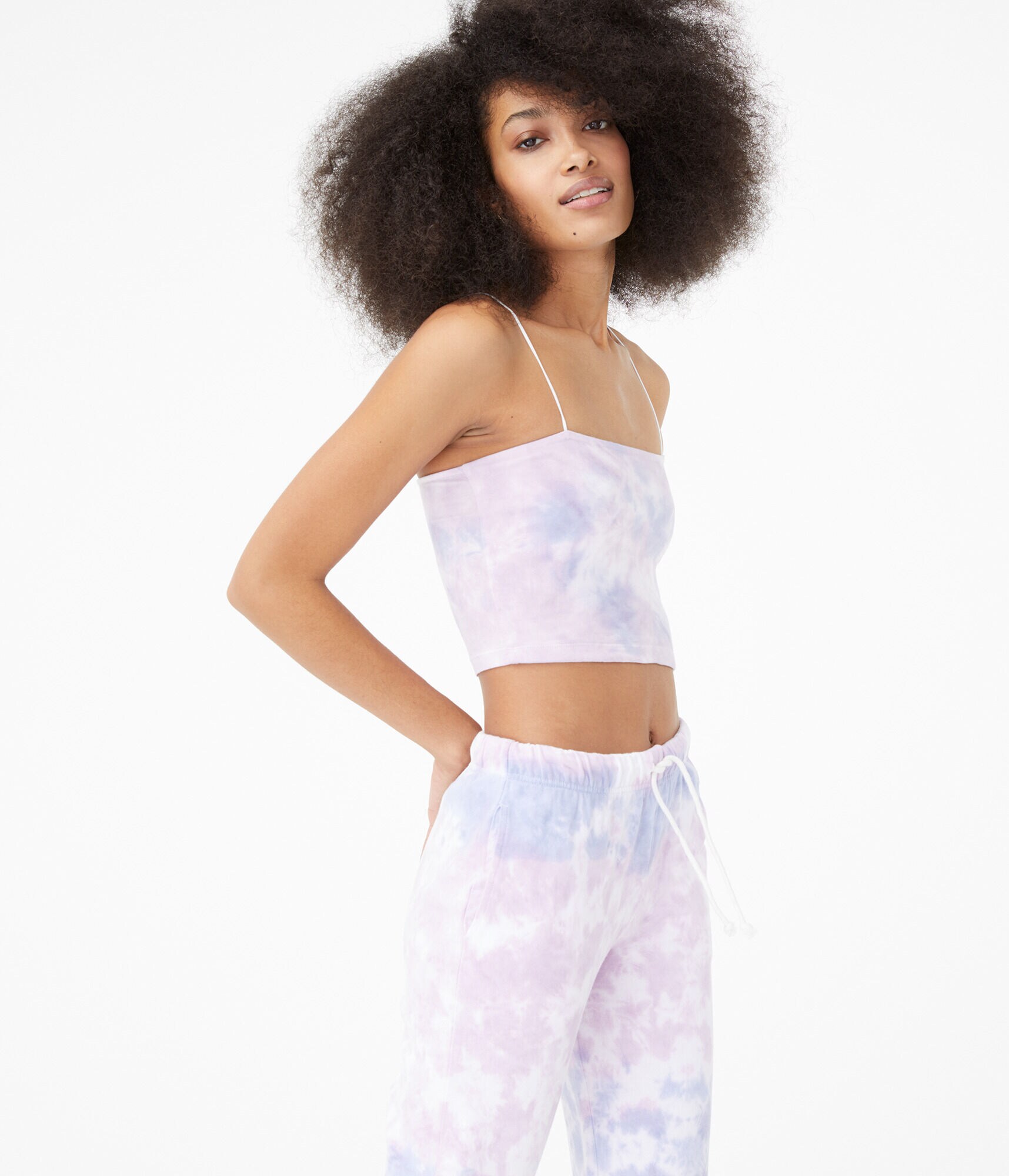 Tie-Dye Square-Neck Crop Top