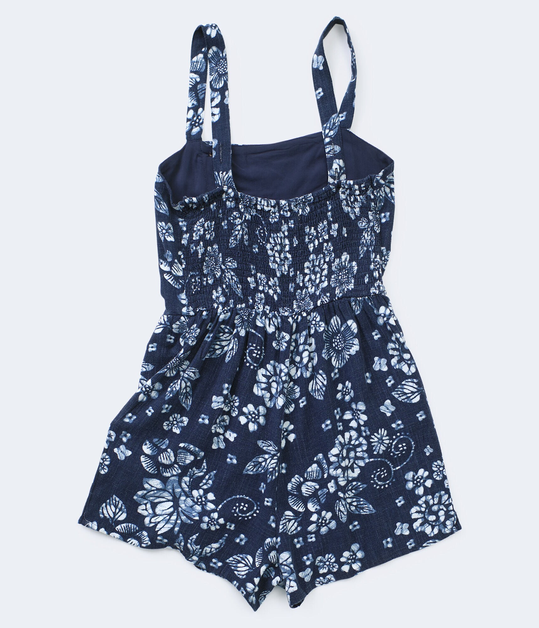 Floral Swirls Asymmetrical Button Romper