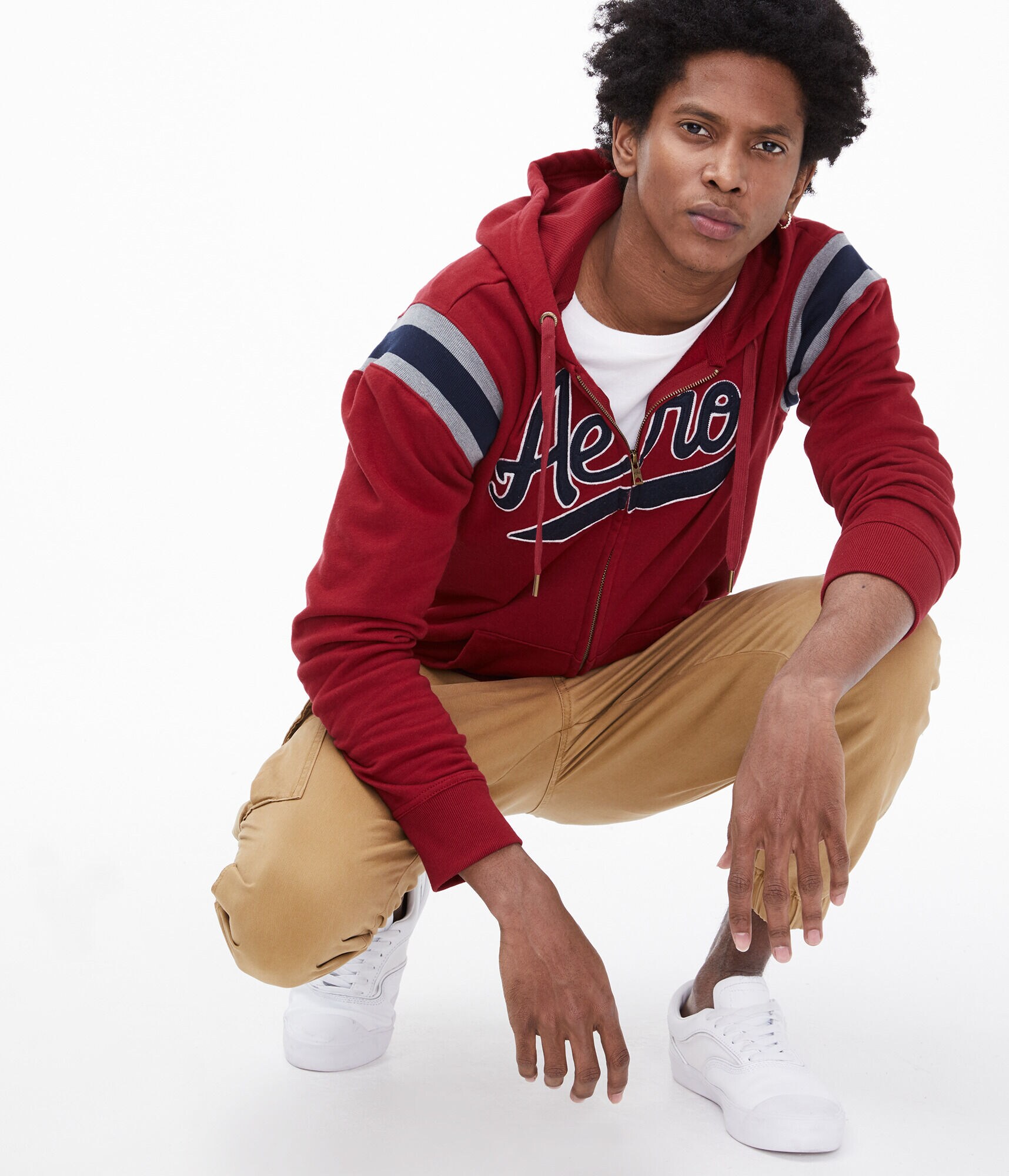 Aero Script Stripe Full-Zip Hoodie