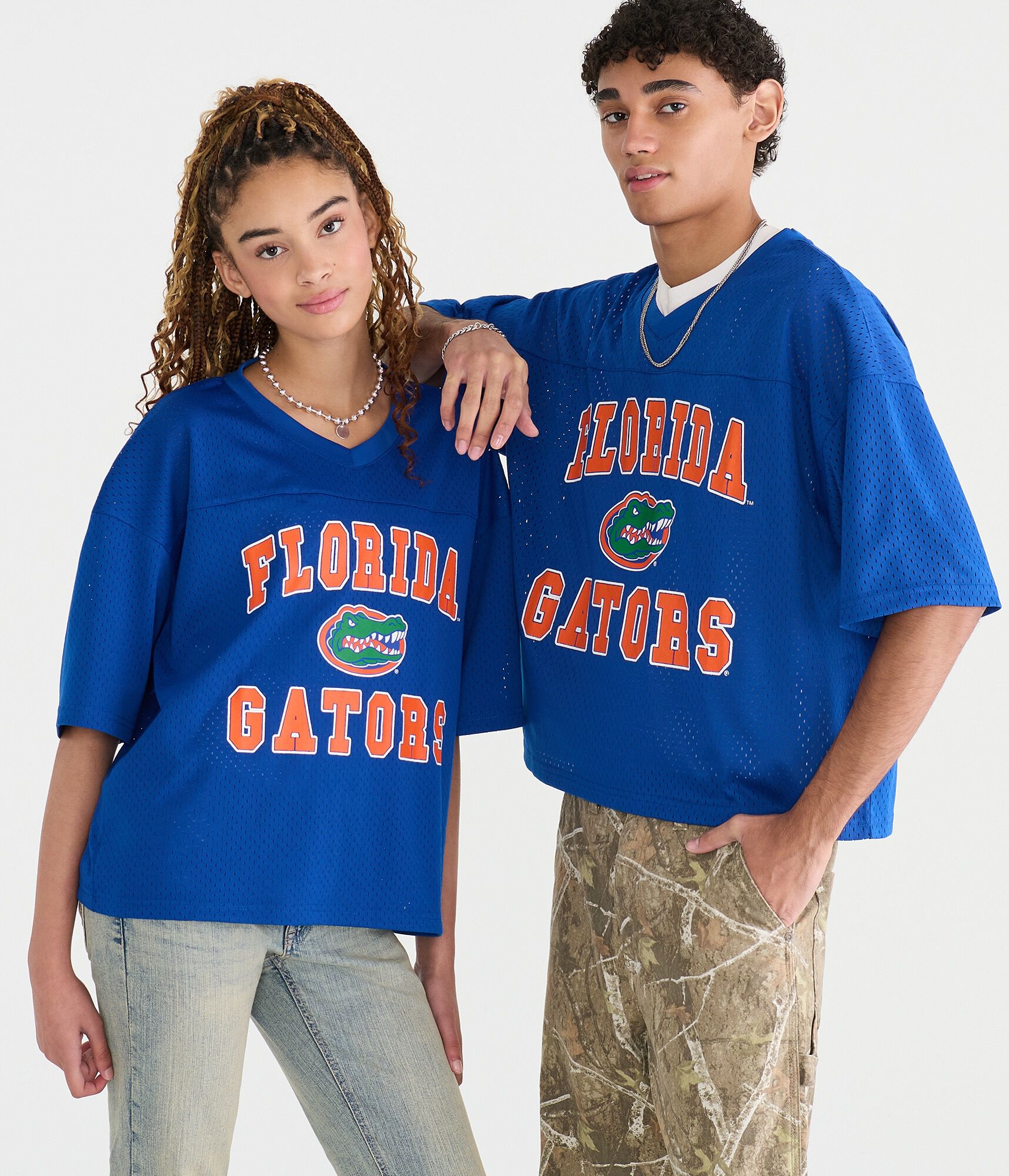 Florida Gators Boxy Mesh V-Neck Top