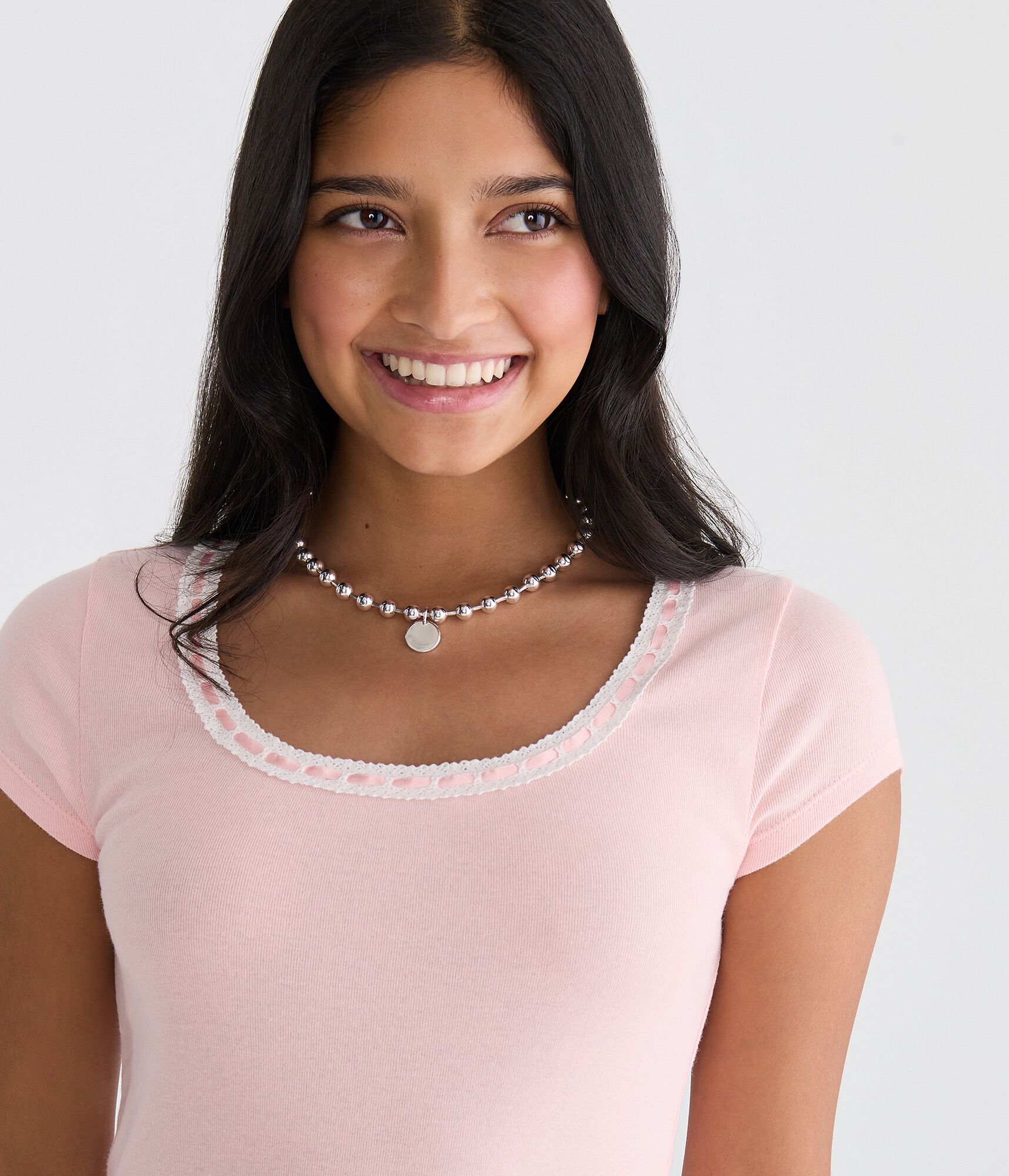 Seriously Soft Ribbon Lace Scoop Tee