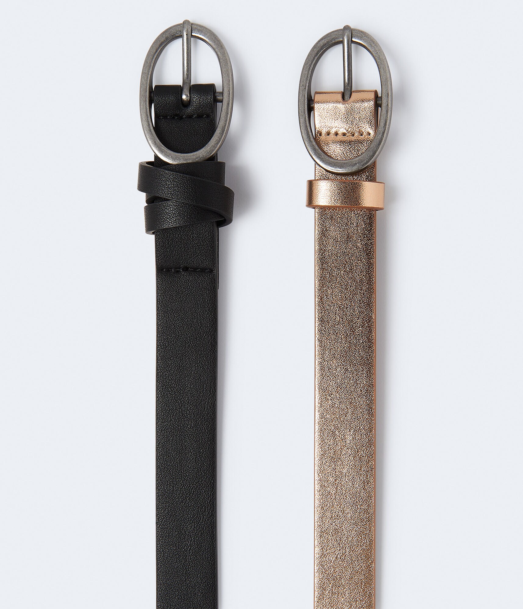 Faux Leather Ring Belt 2-Pack