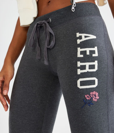 Floral Aero Low-Rise Fit & Flare Sweatpants