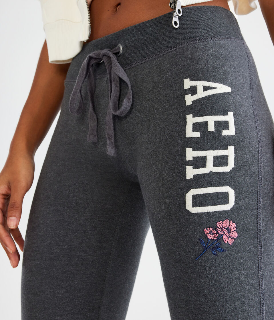 Floral Aero Low-Rise Fit & Flare Sweatpants