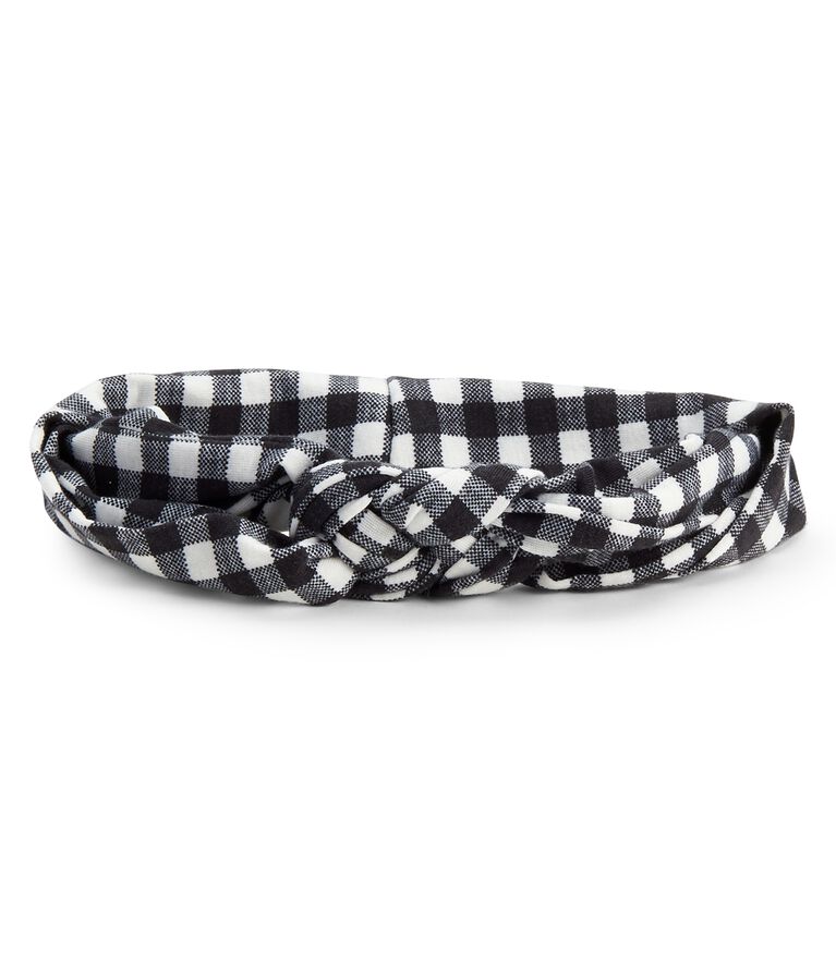 Monochrome Plaid Knot Headband