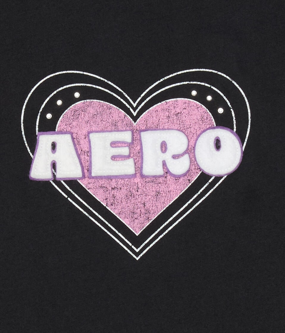 Aero Heart Rhinestone Appliqué Graphic Tee