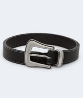 Faux Leather Western Buckle Belt