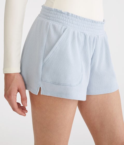 High-Rise Waffle Shorts