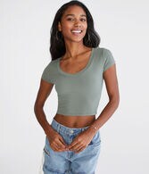 Seriously Soft Ribbed V-Neck Baby Tee