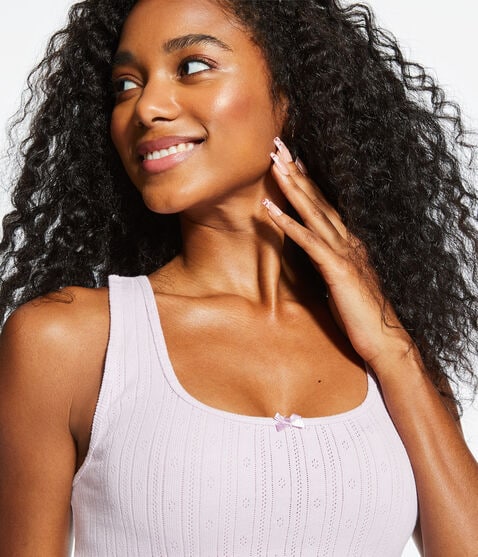 Pointelle Cropped Sleep Tank Pointelle Cropped Sleep Tank