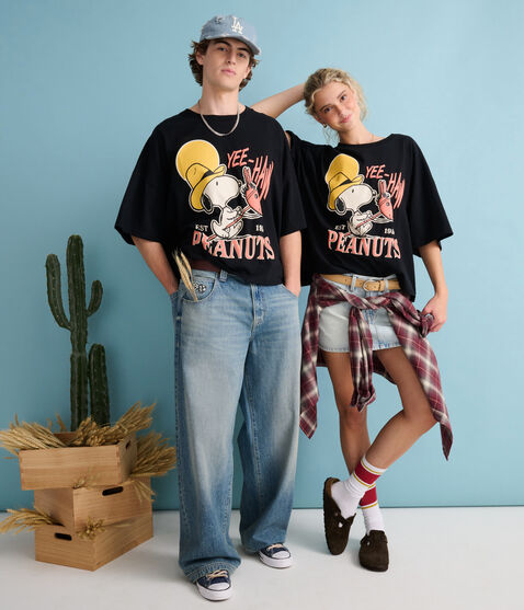 Peanuts® | Aéropostale Western Snoopy Yee-Haw Boxy Graphic Tee Peanuts® | Aéropostale Western Snoopy Yee-Haw Boxy Graphic Tee