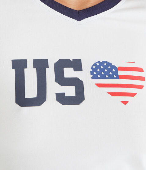 Long Sleeve USA Graphic Baby Tee Long Sleeve USA Graphic Baby Tee