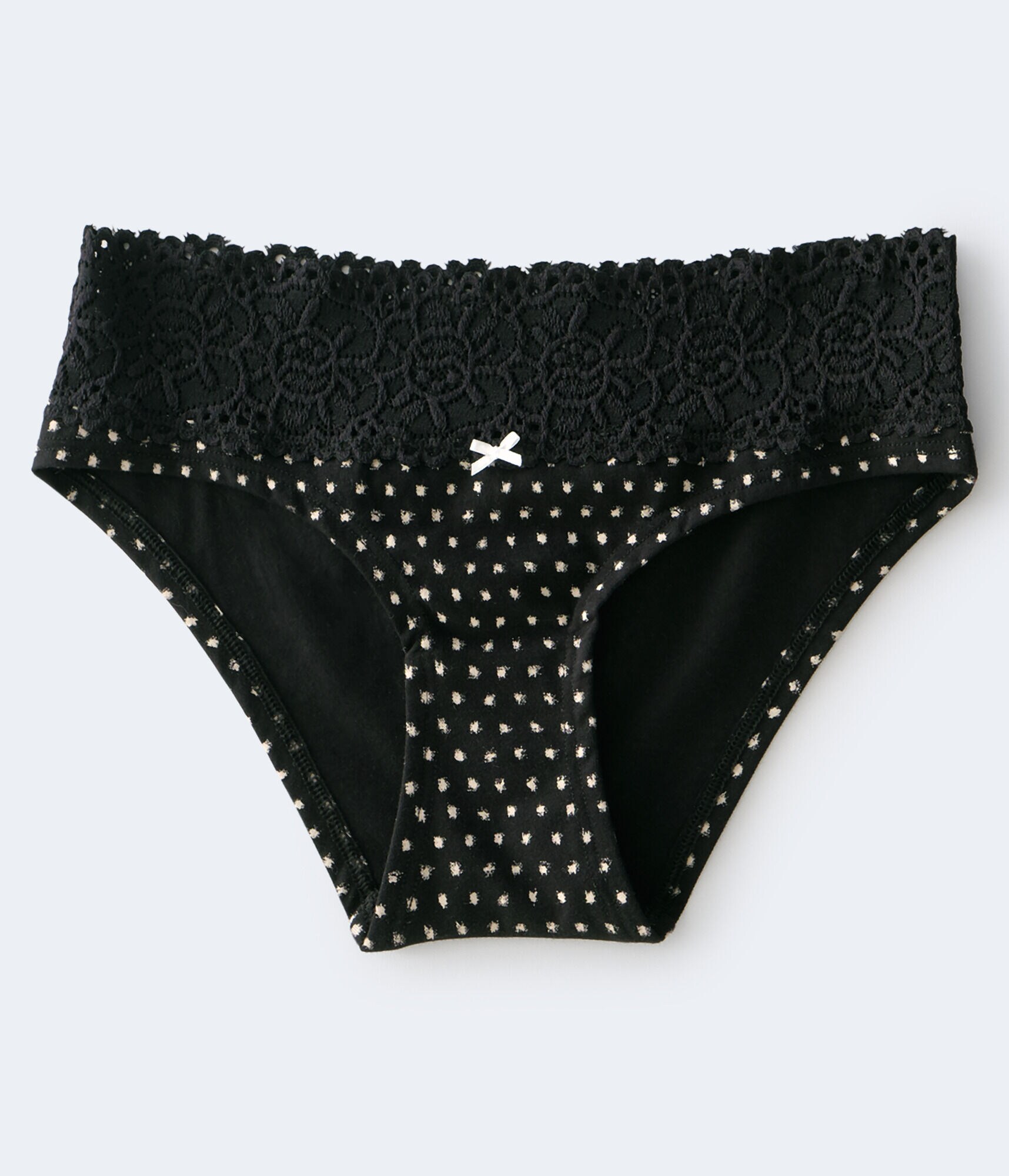 Splatter Dot Lace-Trim Hipster