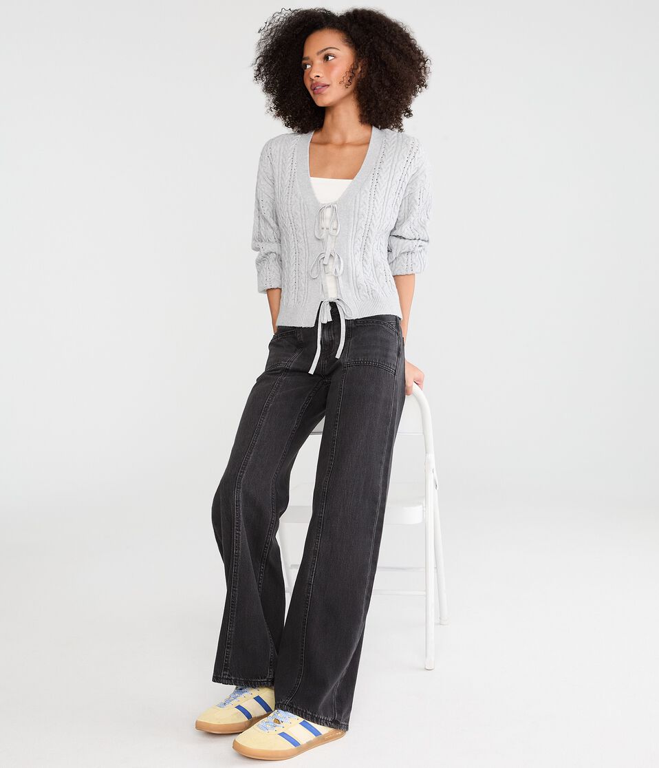 Low-Rise Baggy Wide Leg Seamed Jean