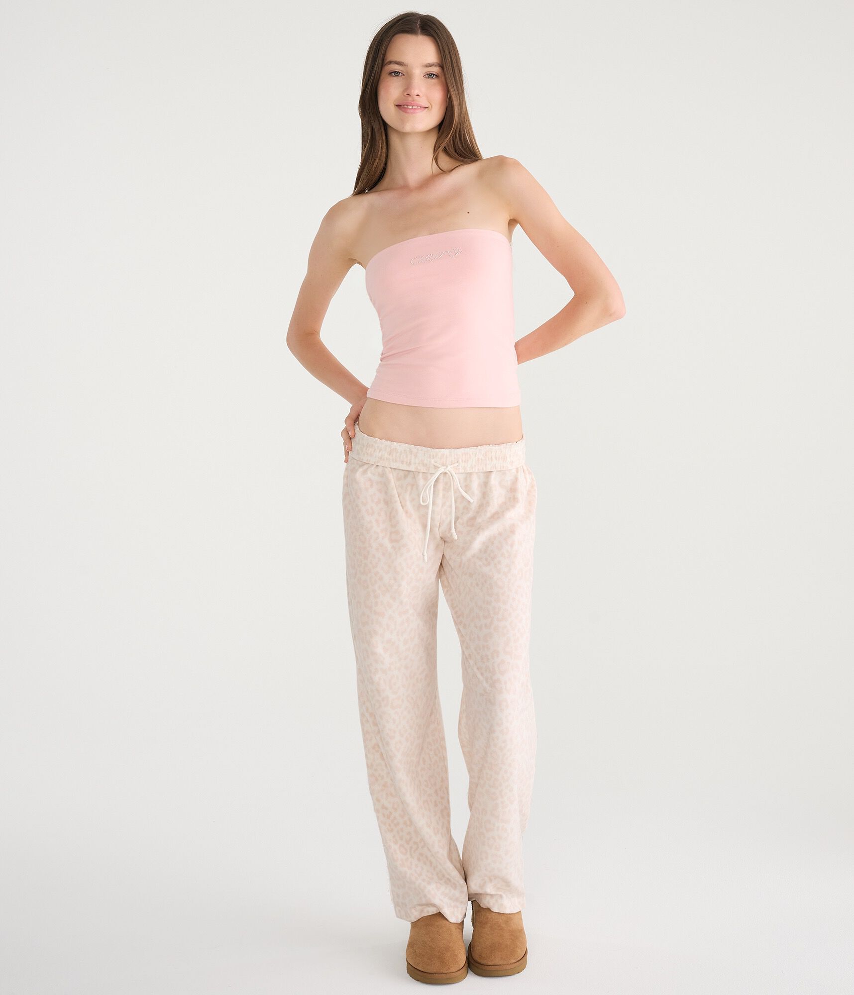 Leopard Print Polyfleece Sleep Pants