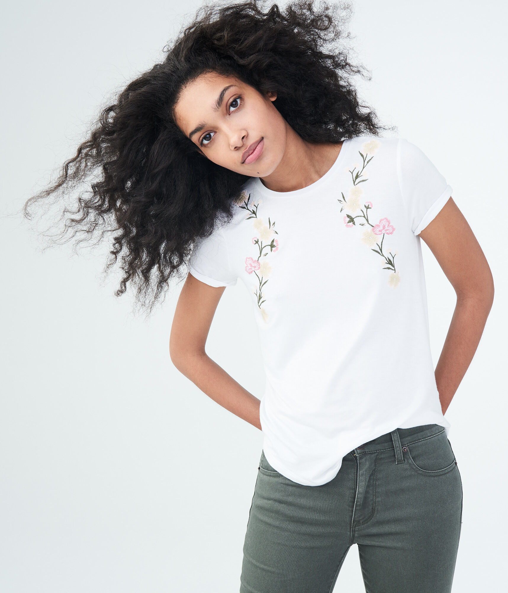 Seriously Soft Floral Embroidered Graphic Tee