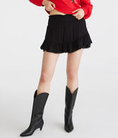 High-Waisted Lace-Trim Flippy Skort