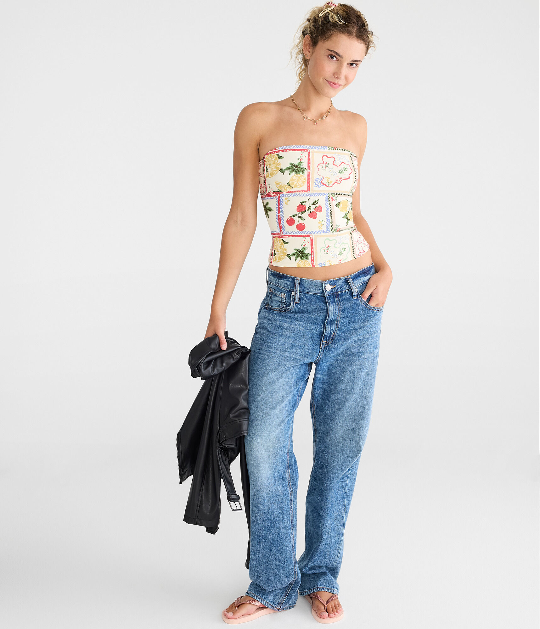 Island Fruit Graphic Tube Top