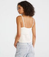 Rosette Crocheted Peplum Tank