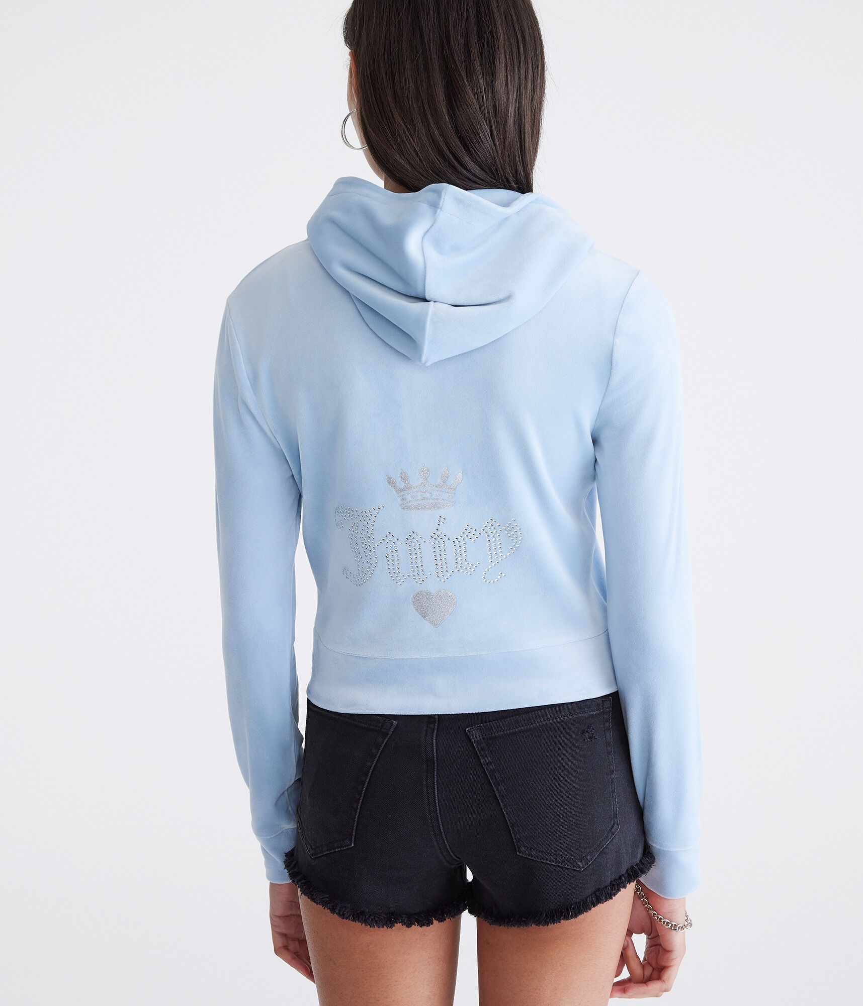 Juicy Couture Bling Velour Full-Zip Hoodie