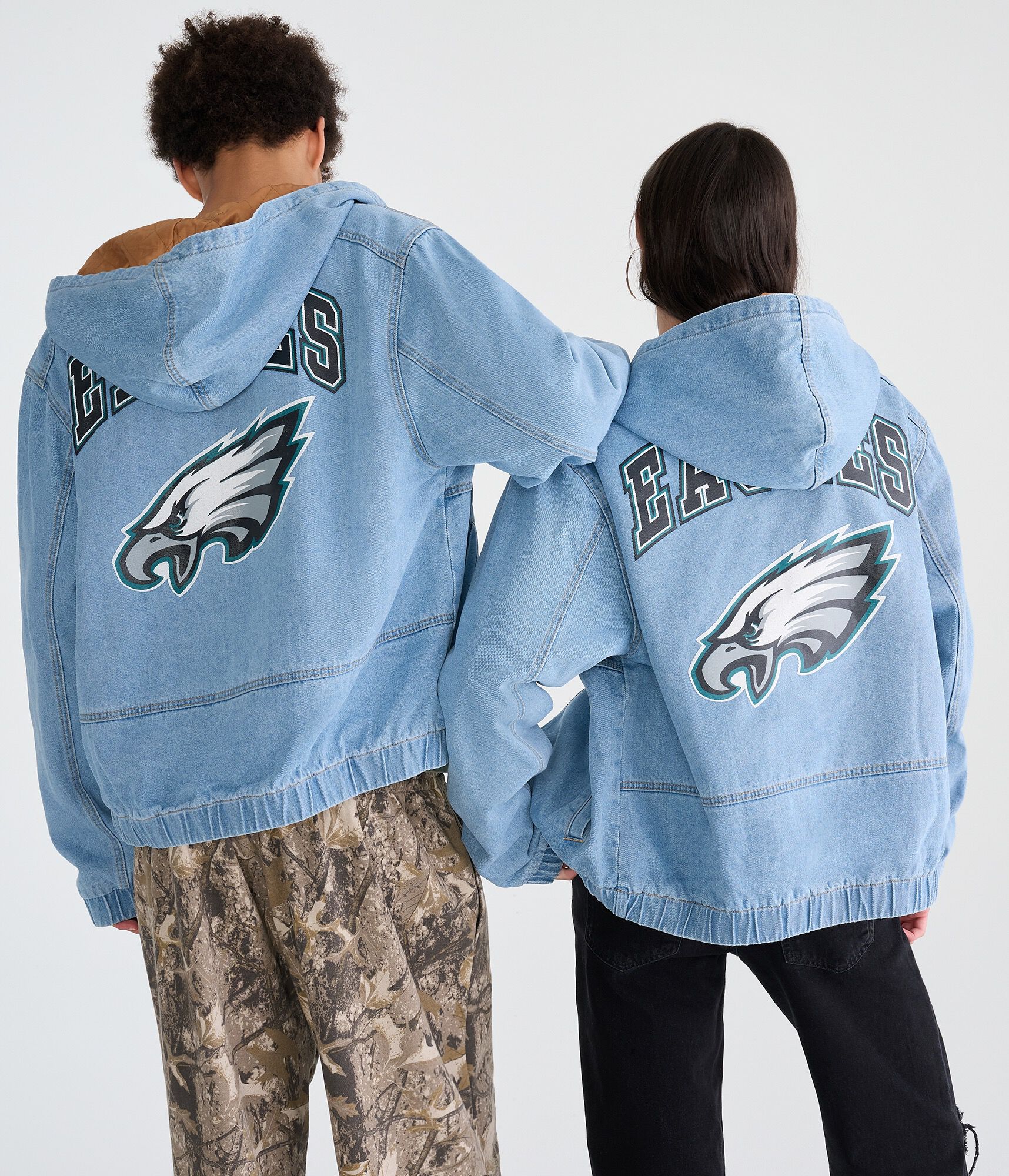 Philadelphia Eagles Full-Zip Hooded Denim Jacket