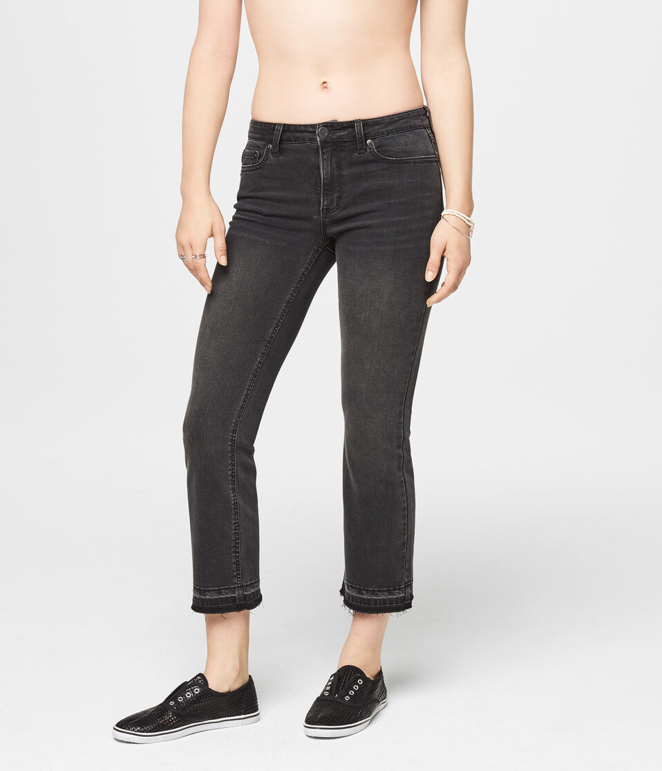 Seriously Stretchy Mid-Rise Crop Skinny Kick Flare Jean