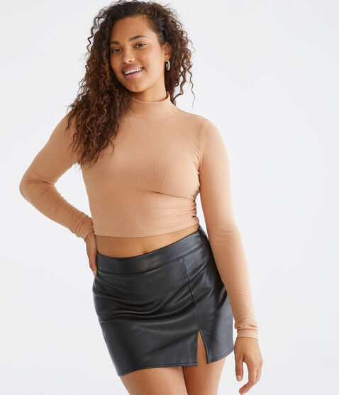 Long Sleeve Mock-Neck Cropped Top Long Sleeve Mock-Neck Cropped Top