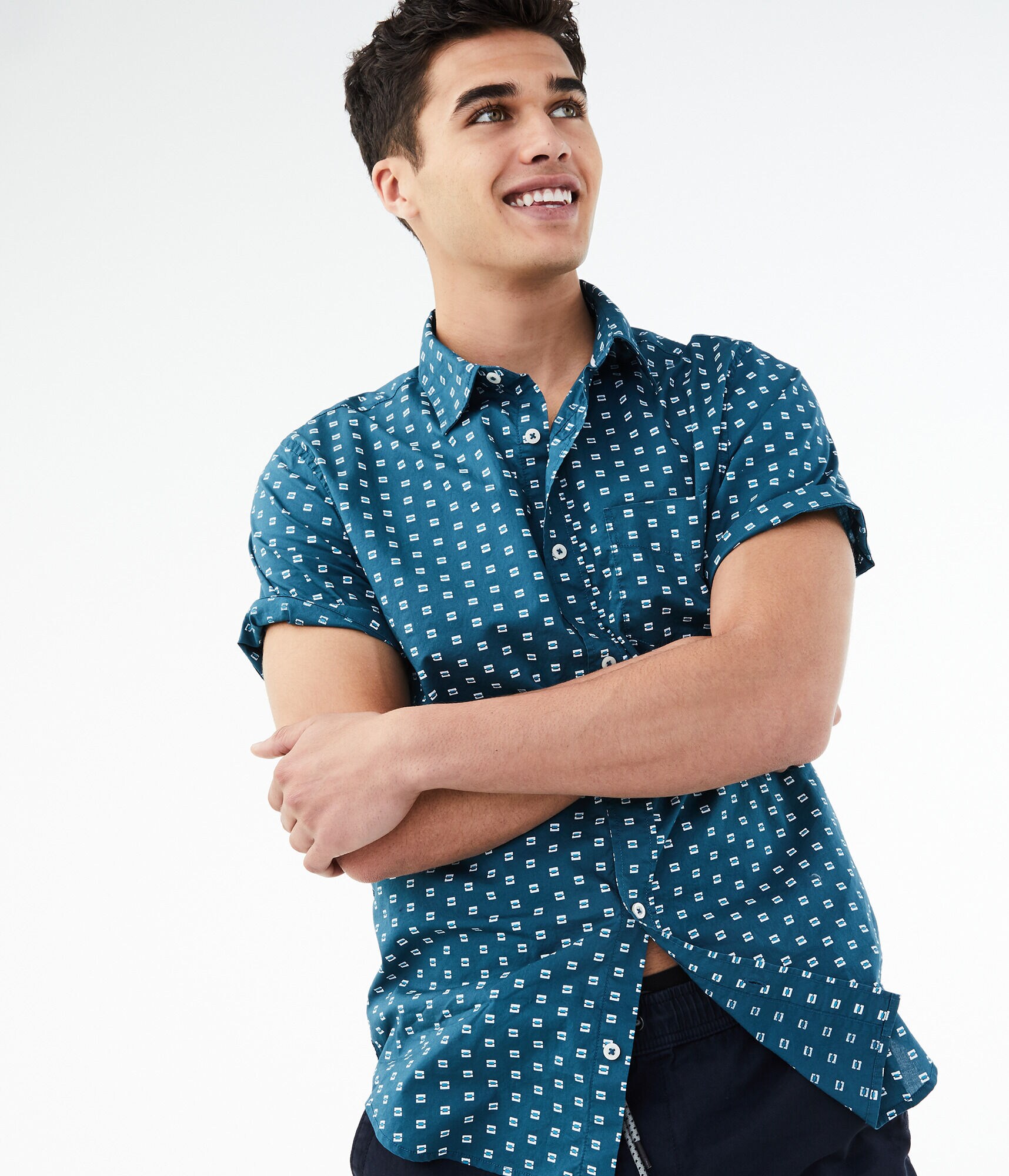 Geometric Button-Down Shirt